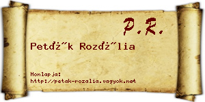 Peták Rozália névjegykártya