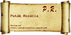Peták Rozália névjegykártya
